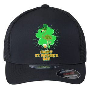 Cute St. Patrick's Day Flamingo With Beer Flexfit Unipanel Trucker Cap