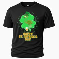 Cute St. Patrick's Day Flamingo With Beer Cooling Performance Crew T-Shirt