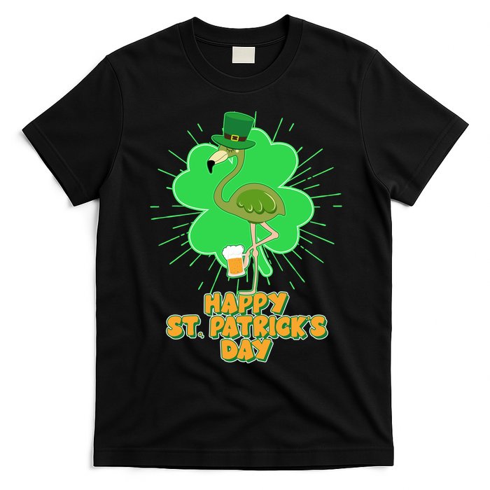 Cute St. Patrick's Day Flamingo With Beer T-Shirt