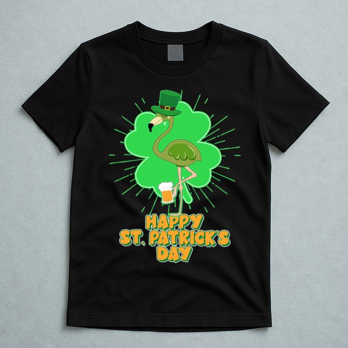 Cute St. Patrick's Day Flamingo With Beer T-Shirt