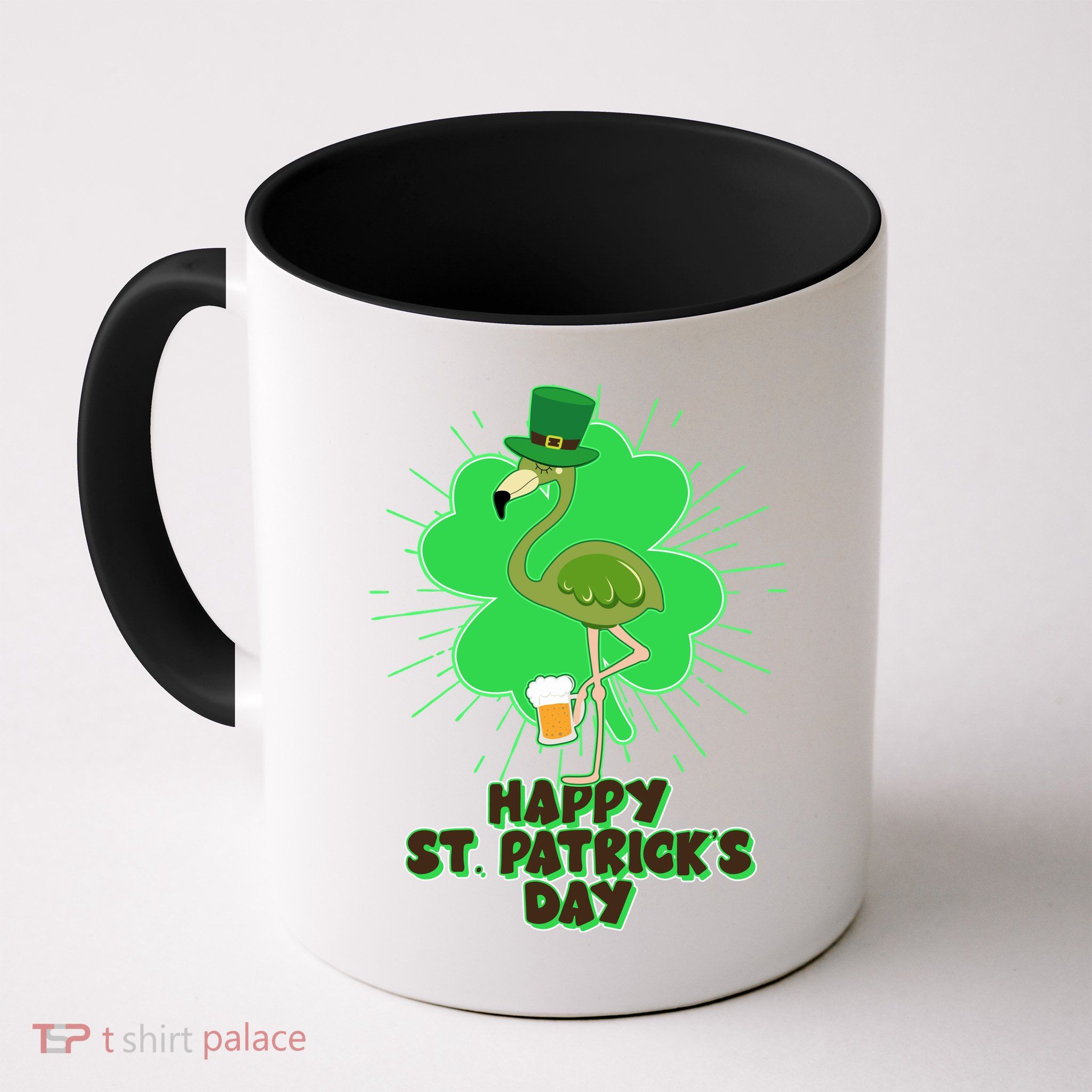 Cute St. Patrick's Day Flamingo With Beer Mug