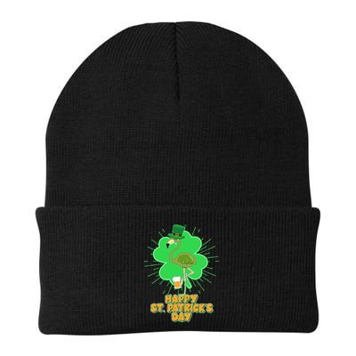 Cute St. Patrick's Day Flamingo With Beer Beanie