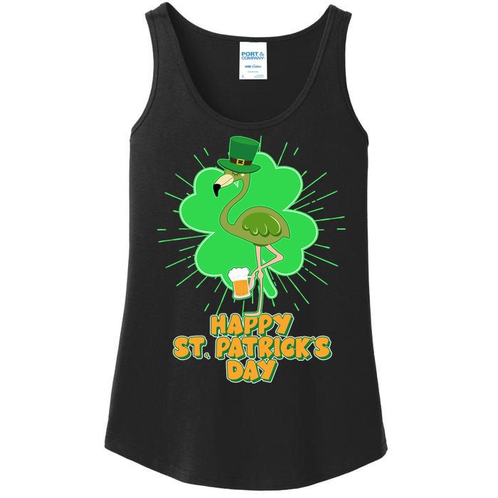 Cute St. Patrick's Day Flamingo With Beer Ladies Essential Tank