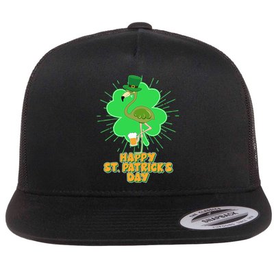 Cute St. Patrick's Day Flamingo With Beer Flatbill Hat