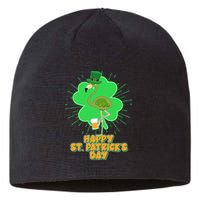 Cute St. Patrick's Day Flamingo With Beer Sustainable Beanie