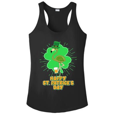 Cute St. Patrick's Day Flamingo With Beer Ladies PosiCharge Competitor Racerback Tank