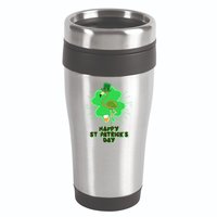 Cute St. Patrick's Day Flamingo With Beer 16oz Travel Tumbler
