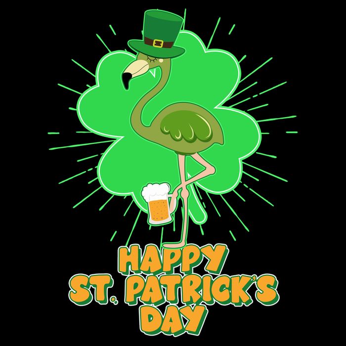 Cute St. Patrick's Day Flamingo With Beer Magnet