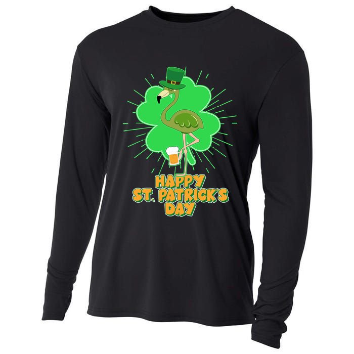 Cute St. Patrick's Day Flamingo With Beer Cooling Performance Long Sleeve Crew