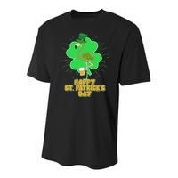 Cute St. Patrick's Day Flamingo With Beer Youth Performance Sprint T-Shirt