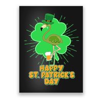 Cute St. Patrick's Day Flamingo With Beer Poster