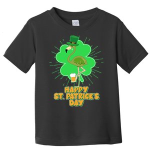 Cute St. Patrick's Day Flamingo With Beer Toddler T-Shirt