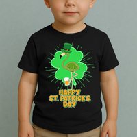 Cute St. Patrick's Day Flamingo With Beer Toddler T-Shirt