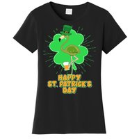 Cute St. Patrick's Day Flamingo With Beer Women's T-Shirt