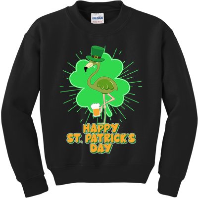 Cute St. Patrick's Day Flamingo With Beer Kids Sweatshirt