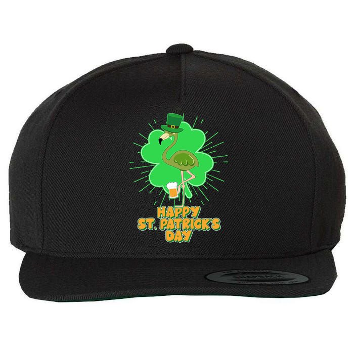 Cute St. Patrick's Day Flamingo With Beer Wool Snapback Cap