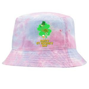 Cute St. Patrick's Day Flamingo With Beer Tie-Dyed Bucket Hat