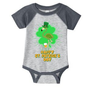 Cute St. Patrick's Day Flamingo With Beer Infant Baby Jersey Bodysuit