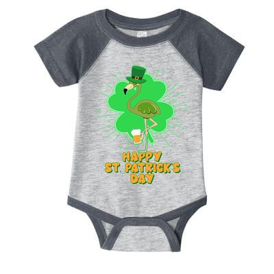 Cute St. Patrick's Day Flamingo With Beer Infant Baby Jersey Bodysuit