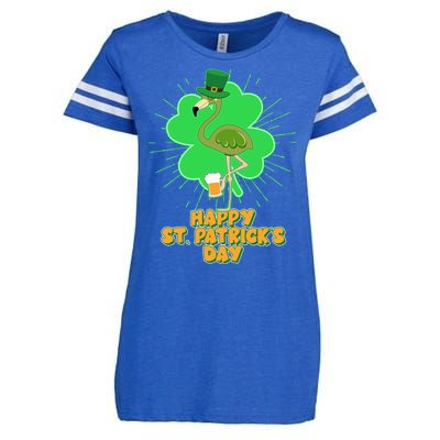 Cute St. Patrick's Day Flamingo With Beer Enza Ladies Jersey Football T-Shirt