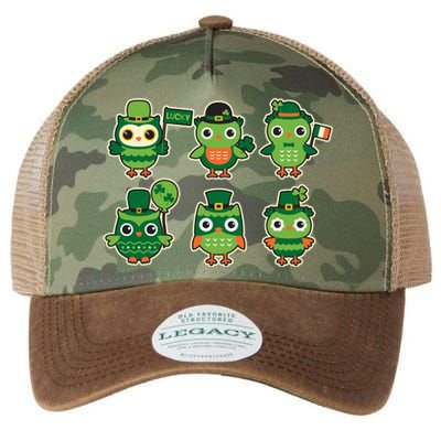 Cute St Patrick's Day Lucky Owls Legacy Tie Dye Trucker Hat