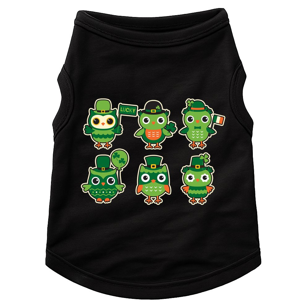 Cute St Patrick's Day Lucky Owls Doggie Tank