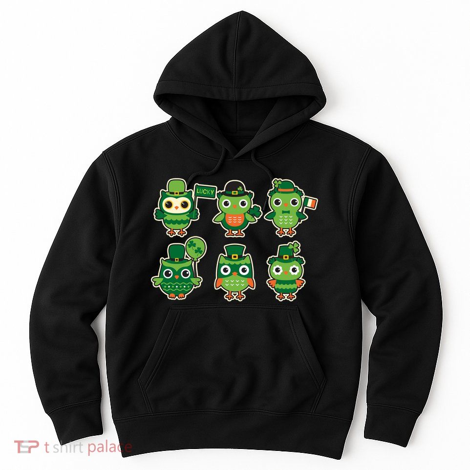 Cute St Patrick's Day Lucky Owls Hoodie