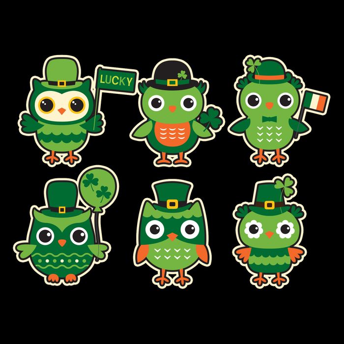 Cute St Patrick's Day Lucky Owls Sustainable Bucket Hat