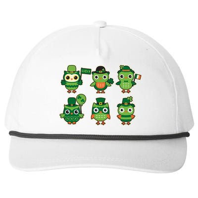 Cute St Patrick's Day Lucky Owls Snapback Five-Panel Rope Hat