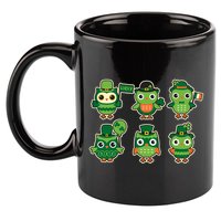 Cute St Patrick's Day Lucky Owls 11oz C Handle Ceramic Mug