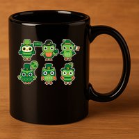 Cute St Patrick's Day Lucky Owls 11oz C Handle Ceramic Mug