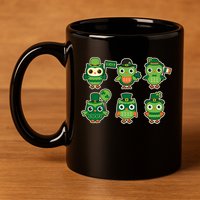 Cute St Patrick's Day Lucky Owls 11oz C Handle Ceramic Mug