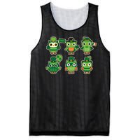 Cute St Patrick's Day Lucky Owls Mesh Reversible Basketball Jersey Tank