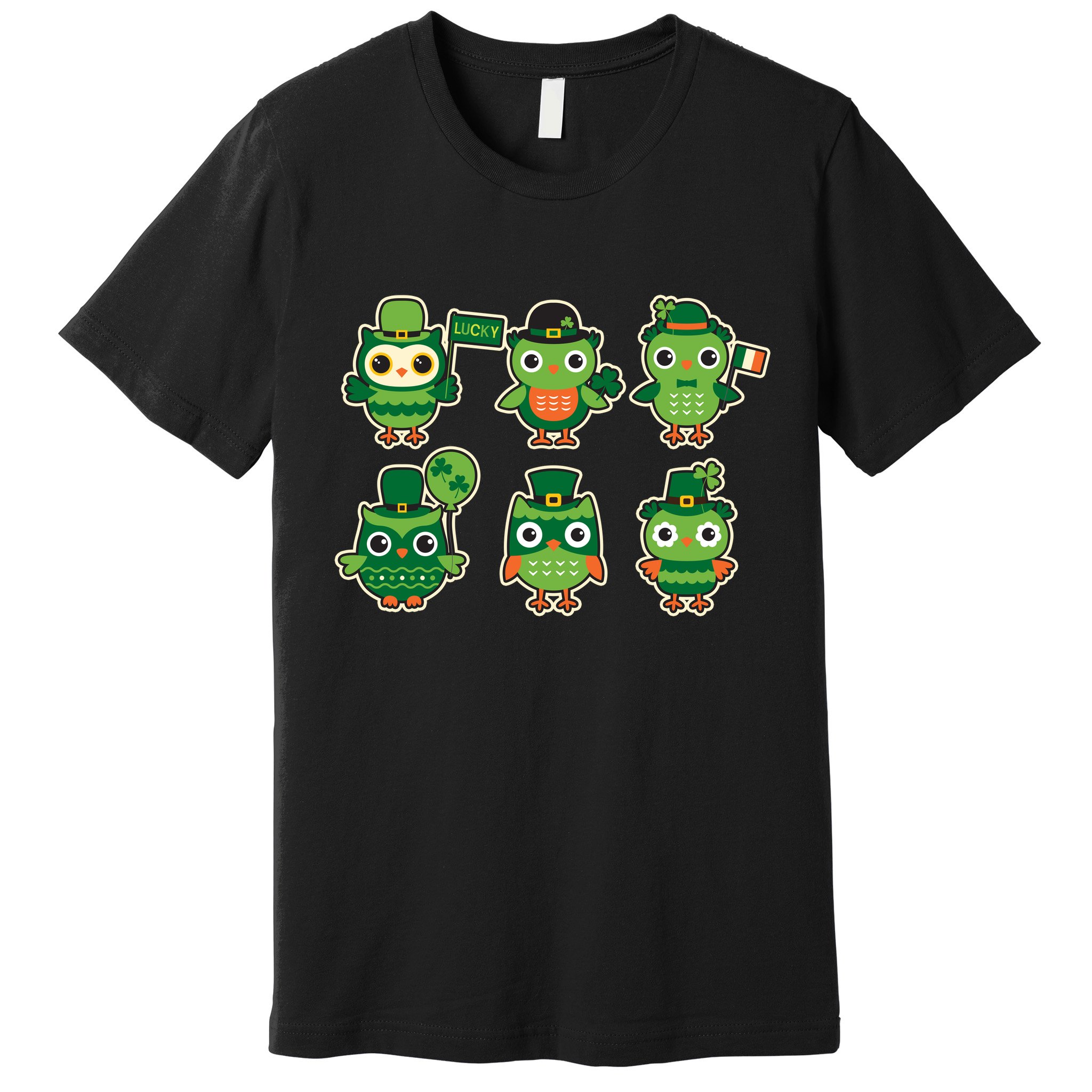 Cute St Patrick's Day Lucky Owls Premium T-Shirt