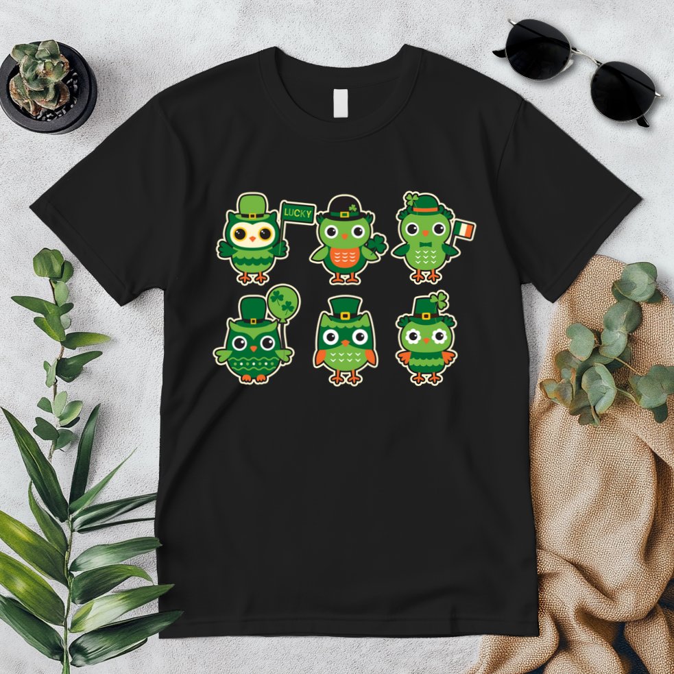 Cute St Patrick's Day Lucky Owls Premium T-Shirt