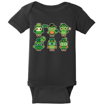 Cute St Patrick's Day Lucky Owls Baby Bodysuit
