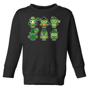 Cute St Patrick's Day Lucky Owls Toddler Sweatshirt