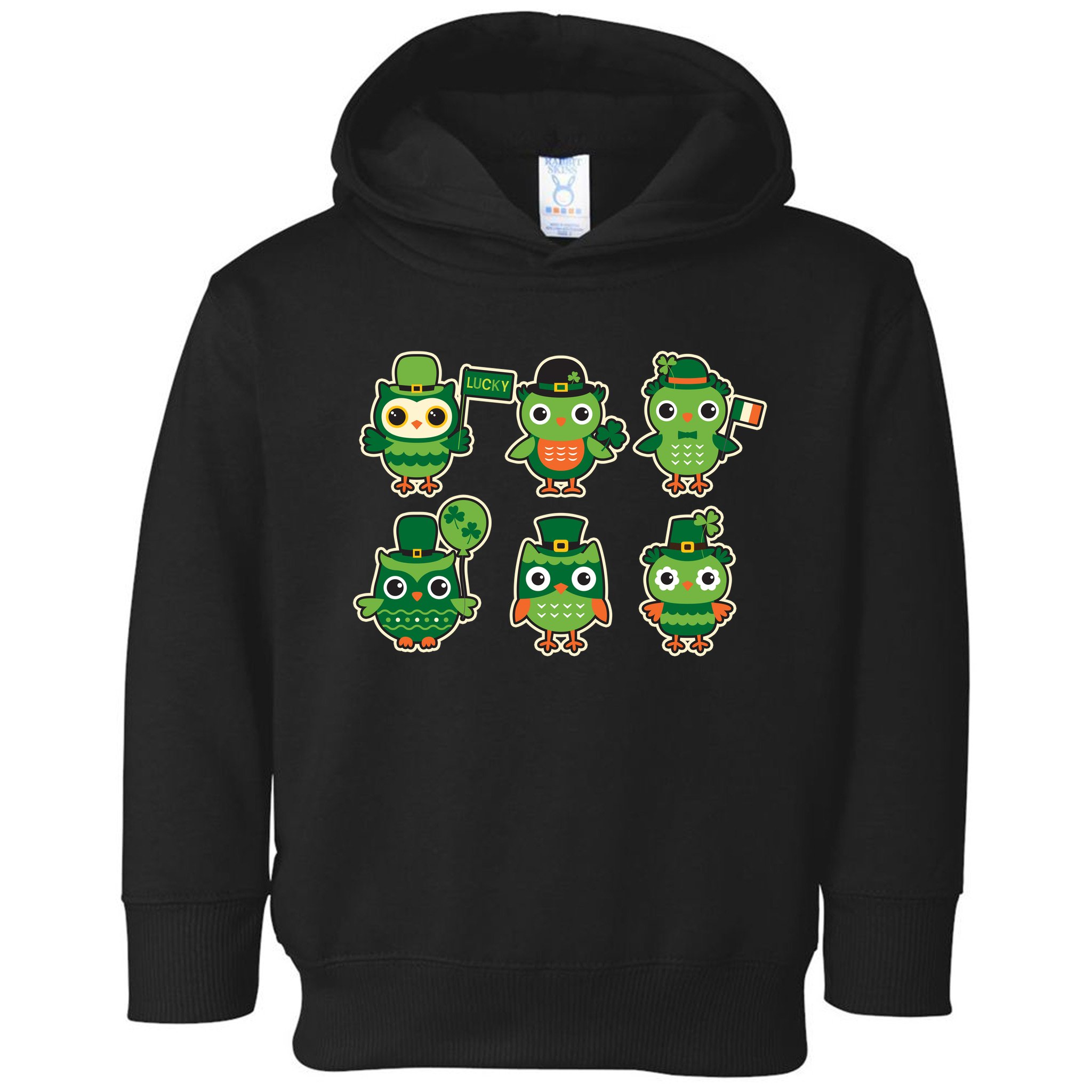Cute St Patrick's Day Lucky Owls Toddler Hoodie