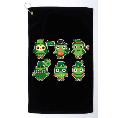 Cute St Patrick's Day Lucky Owls Golf Towel