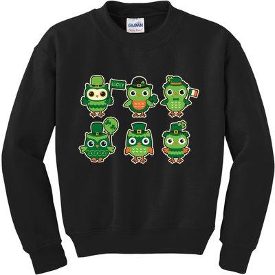 Cute St Patrick's Day Lucky Owls Kids Sweatshirt