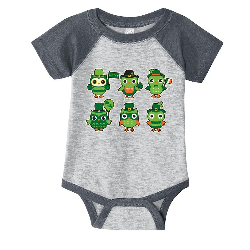 Cute St Patrick's Day Lucky Owls Infant Baby Jersey Bodysuit