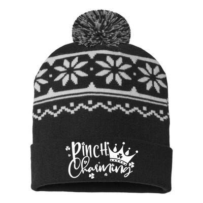 Cute St Patricks Day Pinch Charming USA-Made Snowflake Beanie