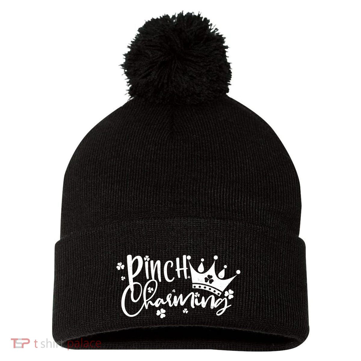 Cute St Patricks Day Pinch Charming Pom Pom 12in Knit Beanie