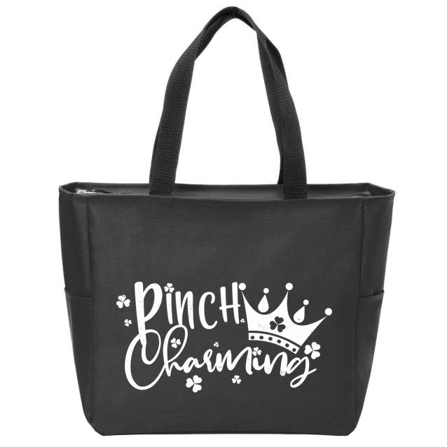 Cute St Patricks Day Pinch Charming Zip Tote Bag