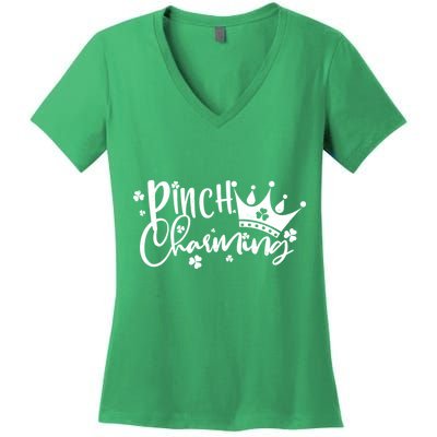 Cute St Patricks Day Pinch Charming Women's V-Neck T-Shirt