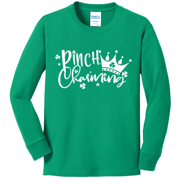 Cute St Patricks Day Pinch Charming Kids Long Sleeve Shirt