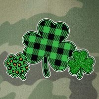 Cute St Patrick's Day Plaid Leopard Print Shamrocks Clovers Legacy Tie Dye Trucker Hat