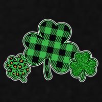 Cute St Patrick's Day Plaid Leopard Print Shamrocks Clovers Ladies PosiCharge Tri-Blend Wicking Tank