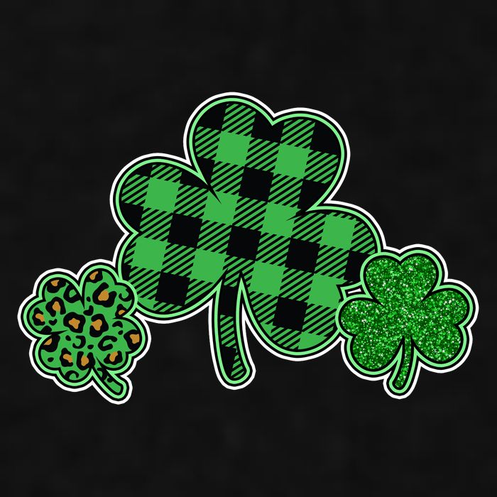 Cute St Patrick's Day Plaid Leopard Print Shamrocks Clovers Ladies PosiCharge Tri-Blend Wicking Tank