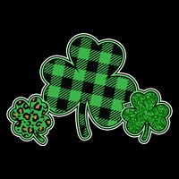 Cute St Patrick's Day Plaid Leopard Print Shamrocks Clovers Hoodie